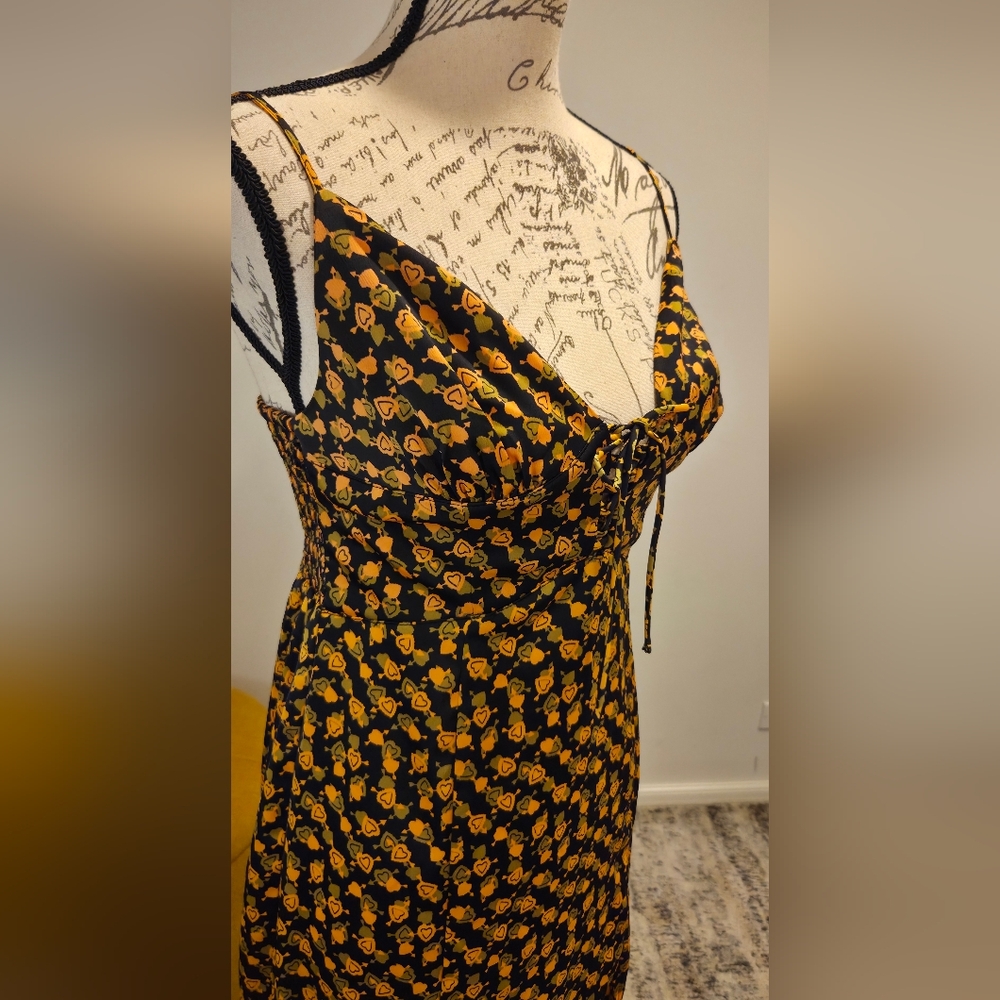 Urban Outfitters Black and Orange Midi Dress - Picture 12 of 16